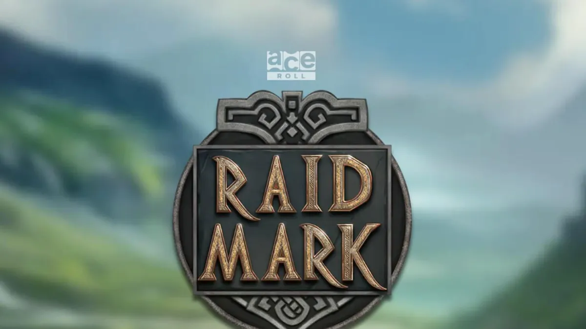 Tampilan visual slot Raidmark dengan tema Viking dan simbol rune